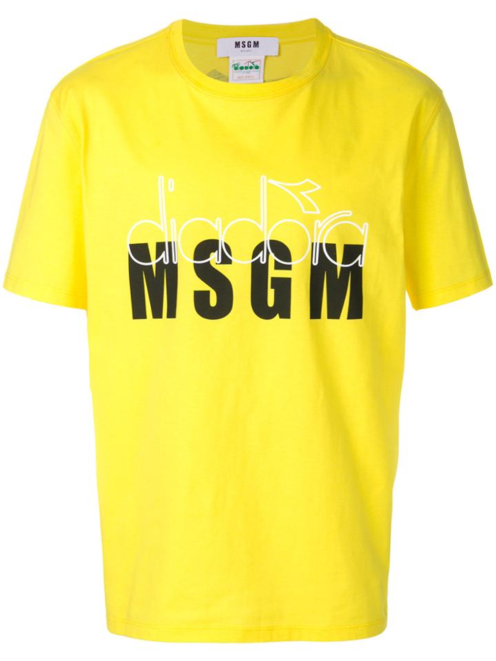 Msgm Msgm X Diadora Branded T-shirt - Yellow & Orange