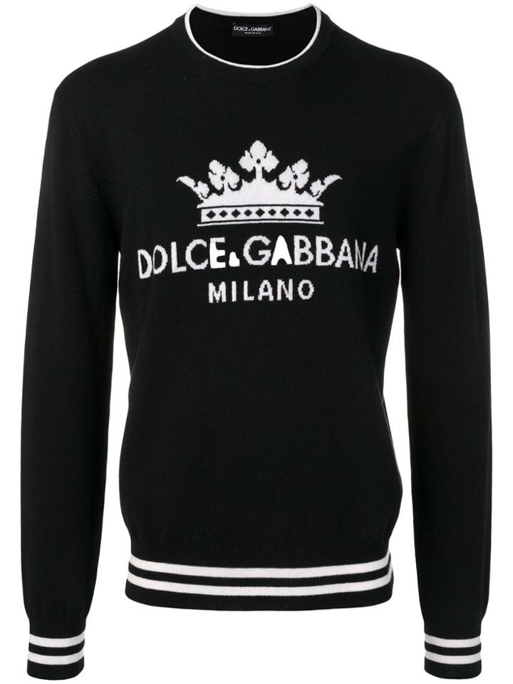 Dolce & Gabbana Knit Logo Patch Jumper - Black