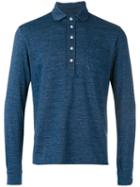 Doppiaa Half-placket Collar Shirt, Men's, Size: Large, Blue, Cotton/polyester/viscose