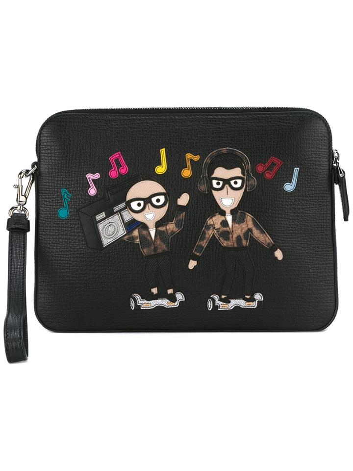 Dolce & Gabbana Musical Patch Clutch - Black