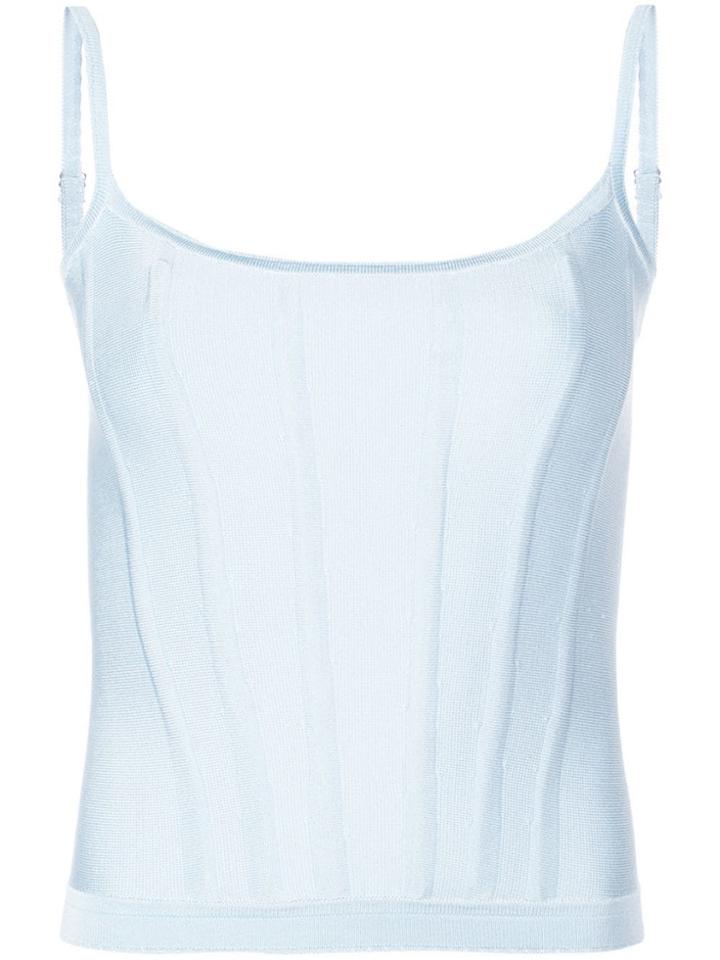 Fleur Du Mal Knit Corset Top - Blue