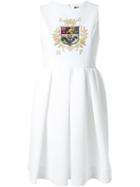 Dresscamp Embroidered Blazon Dress, Women's, Size: 36, White, Polyester