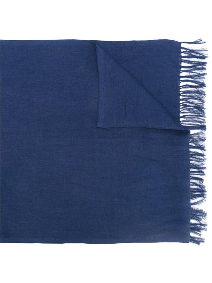 Etro Sciarpa Frangia Annodata Scarf, Men's, Blue, Linen/flax