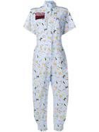 Miu Miu Flag Print Boiler Suit - Blue