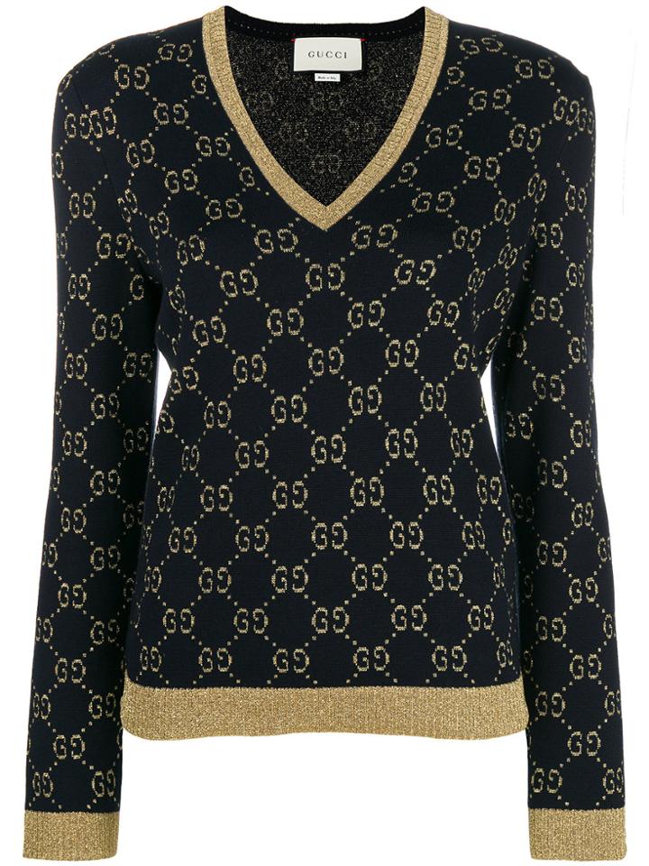 Gucci Gg Supreme Intarsia Sweater - Black