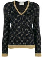 Gucci Gg Supreme Intarsia Sweater - Black
