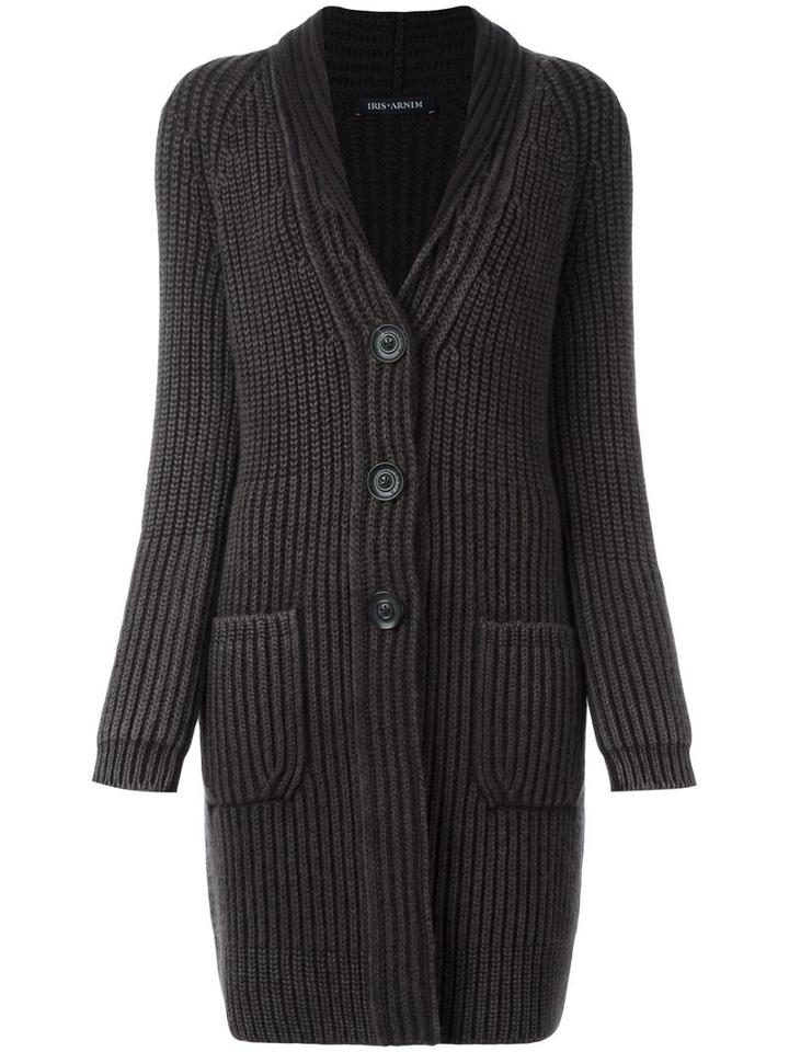 Iris Von Arnim Chunky Knit Cardigan, Women's, Size: Small, Brown, Cashmere