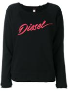 Diesel - Scoop Neck Sweater - Women - Cotton/polyester - Xs, Black, Cotton/polyester