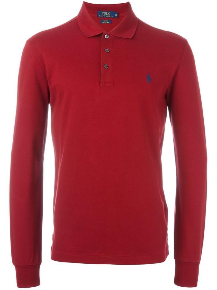 Polo Ralph Lauren Logo Embroidered Polo Shirt, Men's, Size: Large, Red, Cotton/spandex/elastane