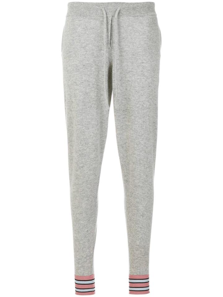 Chinti & Parker Hibiscus Intarsia Track Pants - Grey