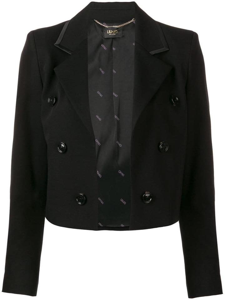 Liu Jo Cropped Double-breasted Jacket - Black