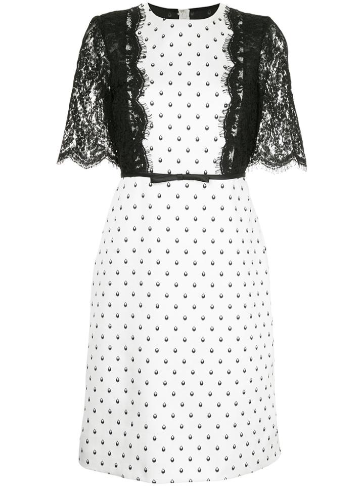 Giambattista Valli Spotted Lace Embellished Dress - White