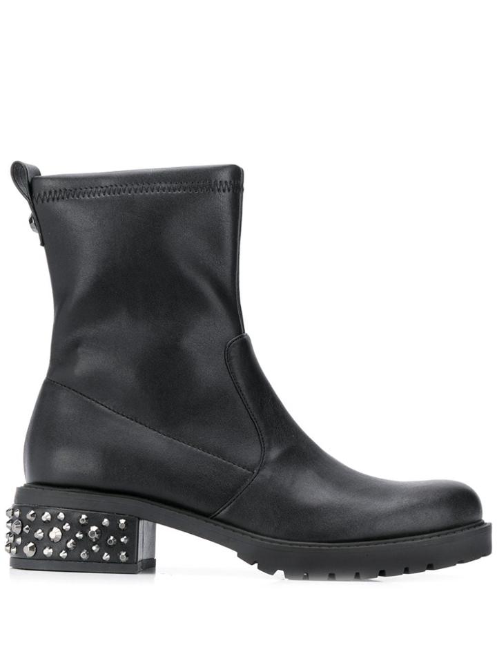 Liu Jo Studded Heel Ankle Boots - Black