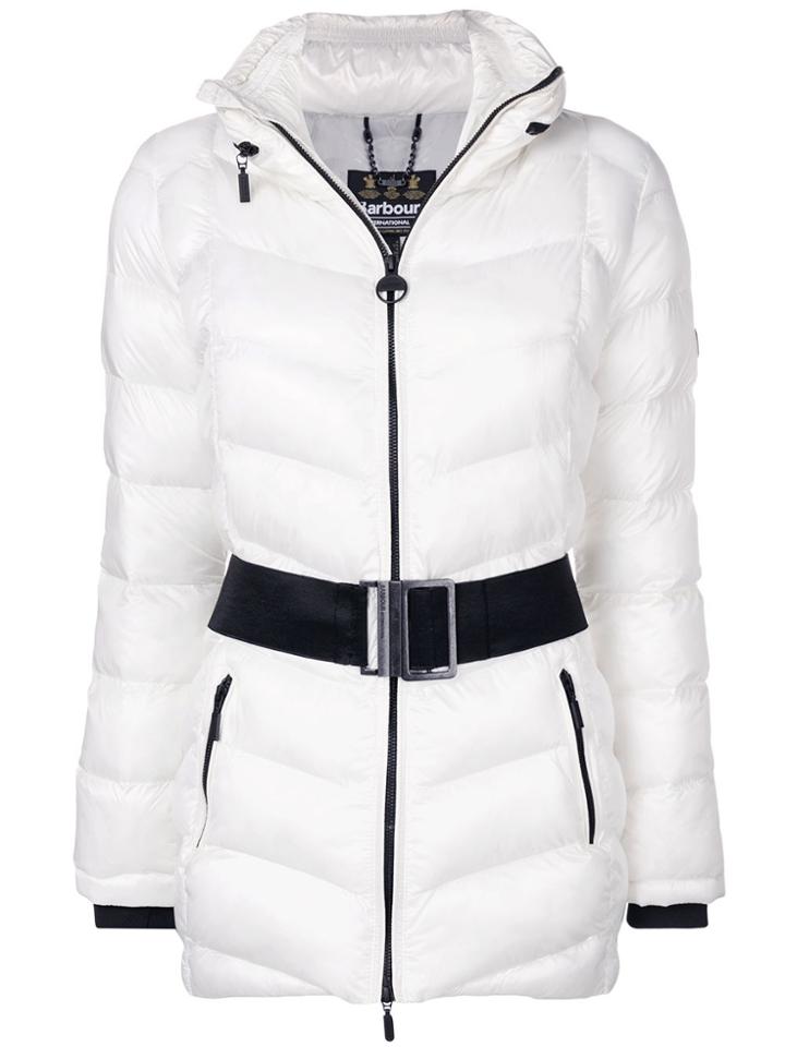 Barbour Contrast Belt Padded Jacket - White