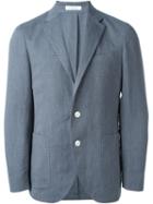 Boglioli Two Button Blazer, Men's, Size: 52, Blue, Cotton/linen/flax