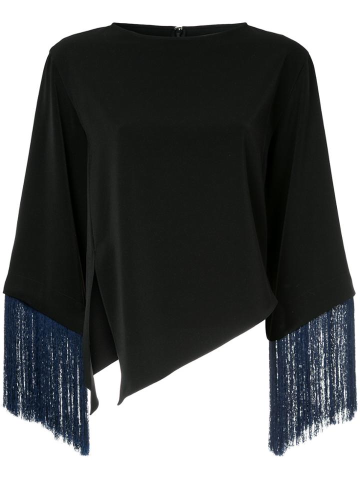 Le Ciel Bleu Fringed Blouse - Brown