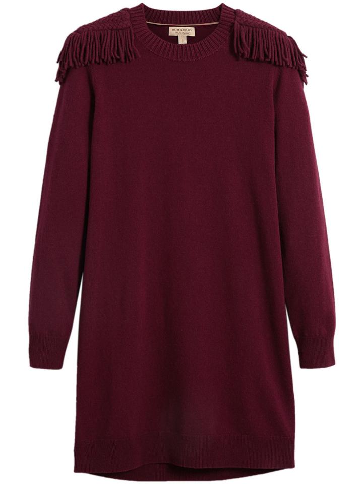 Burberry Epaulette Detail Jumper Dress - Red