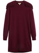 Burberry Epaulette Detail Jumper Dress - Red