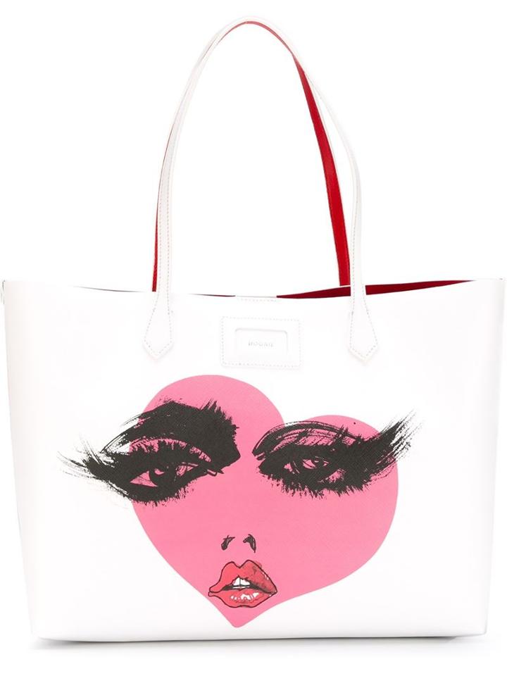 Hogan Heart Print Shopping Bag