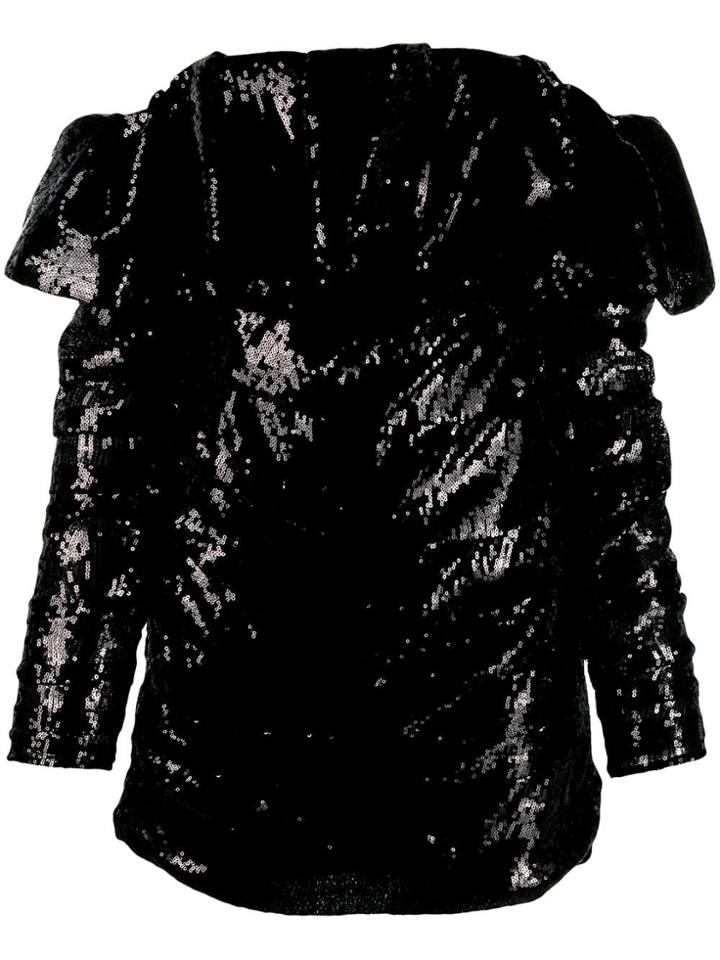 Attico Off The Shoulder Sequin Dress - Black