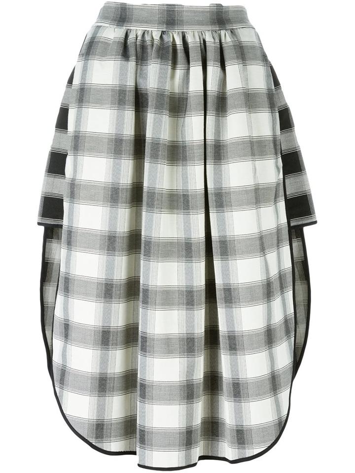 Vivienne Westwood Anglomania Grid Check Asymmetric Skirt, Women's, Size: Medium, Black, Polyester/cotton/spandex/elastane