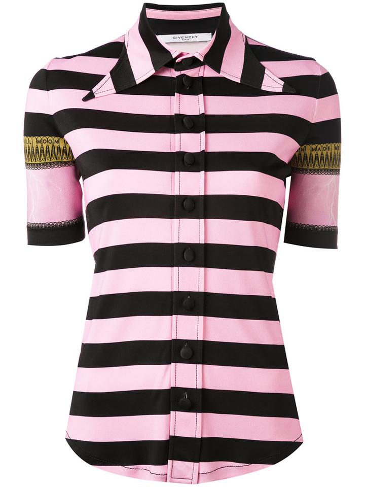 Givenchy - Striped Shirt - Women - Viscose - 36, Pink/purple, Viscose