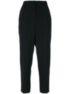 Luisa Cerano High Waisted Cropped Trousers - Black
