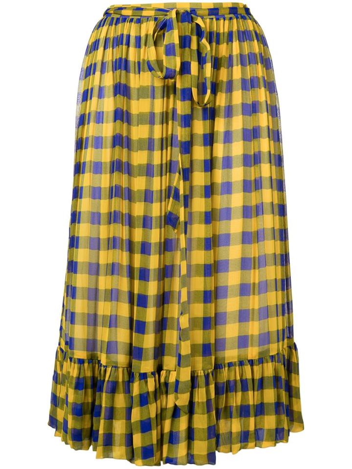 Baum Und Pferdgarten Pleated Midi Skirt - Yellow