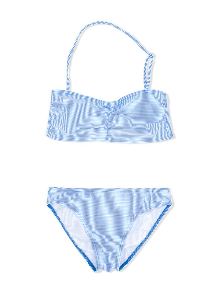 Douuod Kids - Striped Bikini Set - Kids - Polyamide/spandex/elastane - 14 Yrs, Girl's, Blue