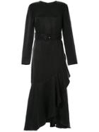 Sir. Inez Asymmetrical Ruffle Gown - Black