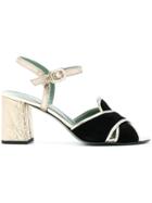 Paola D'arcano Crossover Block-heel Sandals - Black