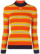 Courrèges Striped Fitted Sweater - Yellow & Orange