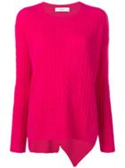 Pringle Of Scotland Asymetric Cable Stitch Jumper - Pink