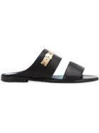 Lanvin Double Strap Sandals, Women's, Size: 39, Black, Leather