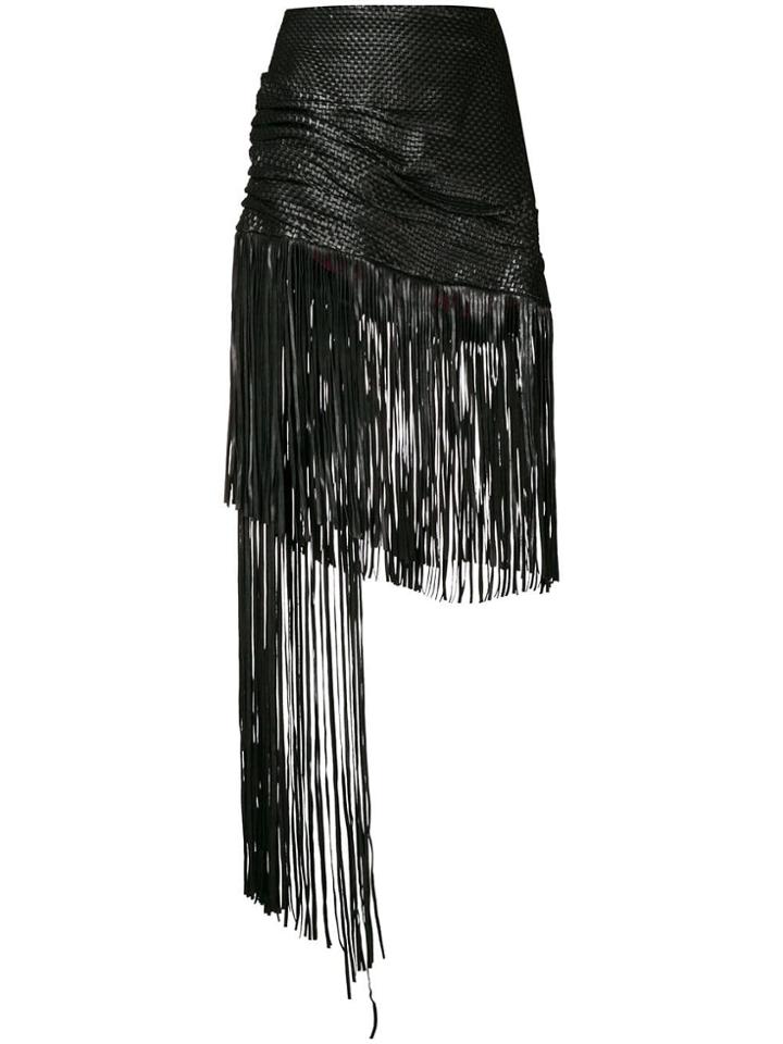 Magda Butrym Fringed Midi Skirt - Black