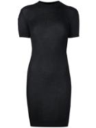 Vera Wang Ribbed Knit Mini Dress - Black