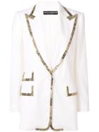 Dolce & Gabbana Embellished Long Blazer - White