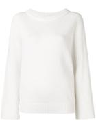 Lamberto Losani Ribbed Knit Detail Sweater - White