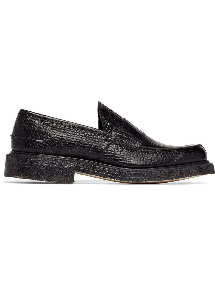Mackintosh 0003 Black Moc Croc 0003 X Tricker's Loafers