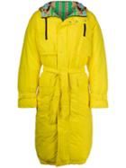 Versace Hooded Belted Raincoat - Yellow