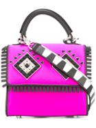 Les Petits Joueurs Eyes Detail Tote, Women's, Pink/purple, Leather