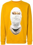 Ih Nom Uh Nit Beaded Balaclava Print Sweatshirt - Yellow & Orange