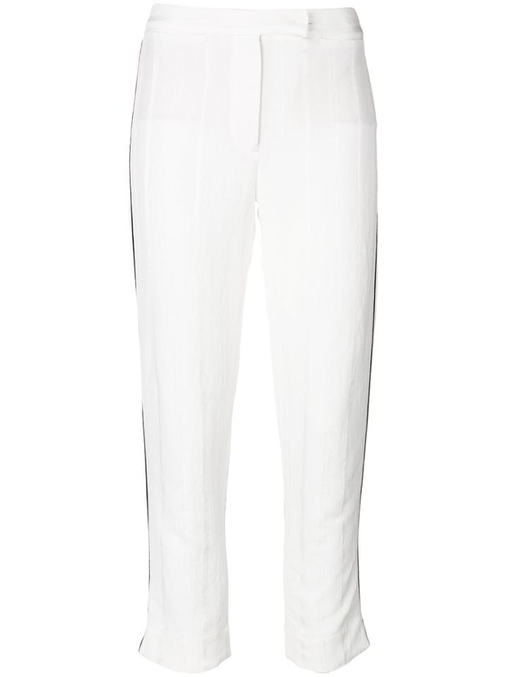 Ann Demeulemeester Slim Fit Cropped Trousers - White