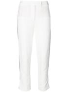 Ann Demeulemeester Slim Fit Cropped Trousers - White