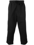 Paura - Drop-crotch Cropped Trousers - Men - Cotton - Xl, Black, Cotton