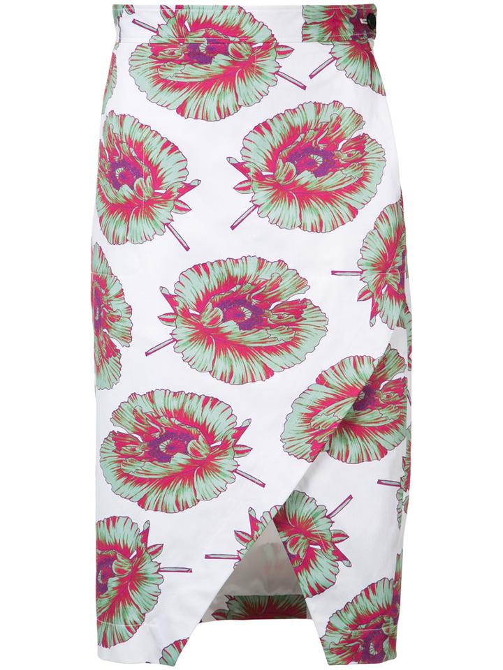 Altuzarra Wilcox Wrap Floral Skirt, Women's, Size: 40, White, Cotton/polyester/spandex/elastane/viscose
