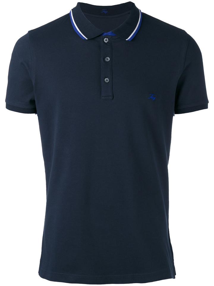 Fay - Embroidered Logo Polo Shirt - Men - Cotton/spandex/elastane - M, Blue, Cotton/spandex/elastane