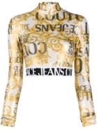 Versace Jeans Couture Logo Baroque-print Sweatshirt - Neutrals