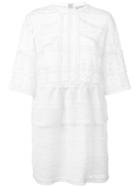 Iro Lace Tiered-skirt Dress, Women's, Size: 38, White, Polyester/cotton