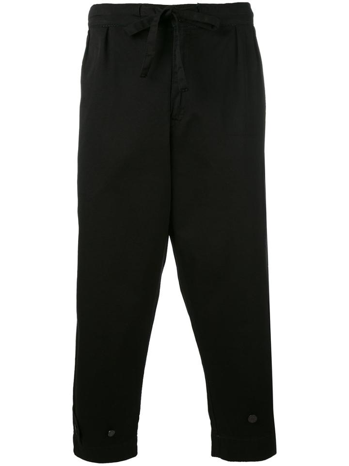 Paura - 'tino' Cropped Trousers - Men - Cotton - M, Black, Cotton